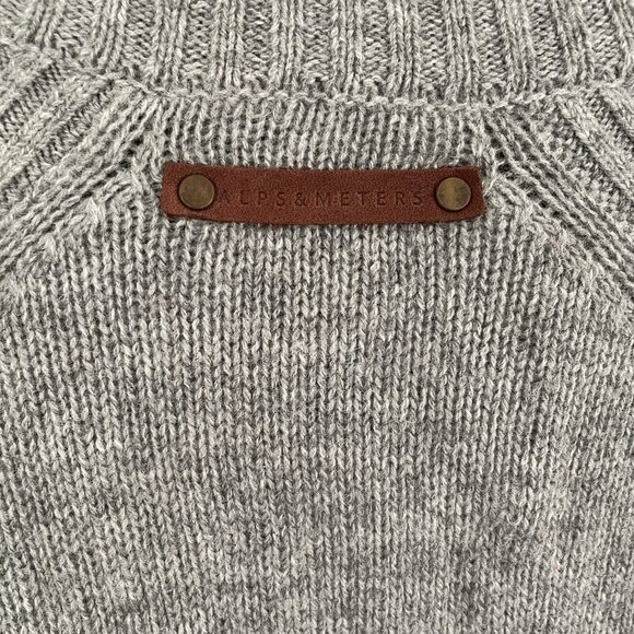 ALPS & METERS Ski Race Knit Sweater L NWT Light Gray Turtleneck Merino Cashmere - Picture 9 of 9
